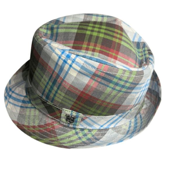 Peter Grimm Men's Plaid Cotton Fedora Hat Multicolor Size Small/Medium - Picture 2 of 9
